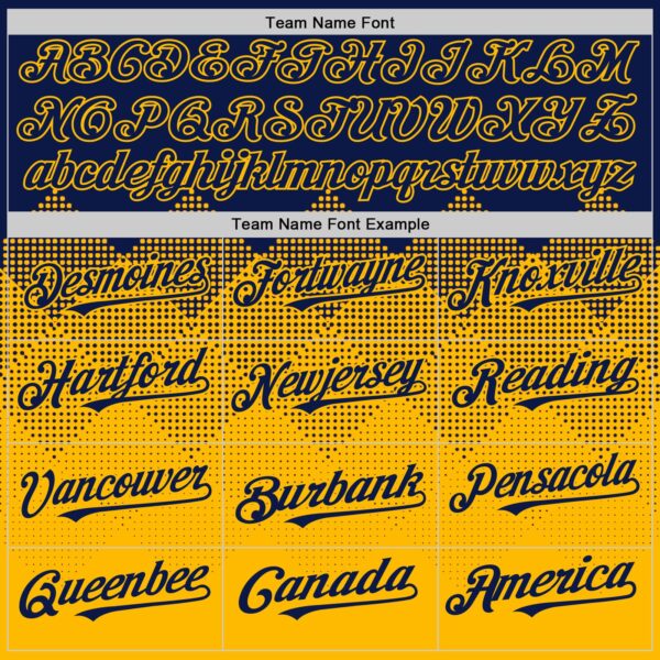 Custom Navy Gold 3D Pattern Design Gradient Square Shapes Authentic Baseball Jersey