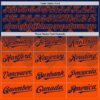 Custom Navy Orange 3D Pattern Design Gradient Square Shapes Authentic Baseball Jersey