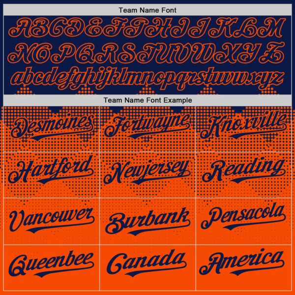 Custom Navy Orange 3D Pattern Design Gradient Square Shapes Authentic Baseball Jersey