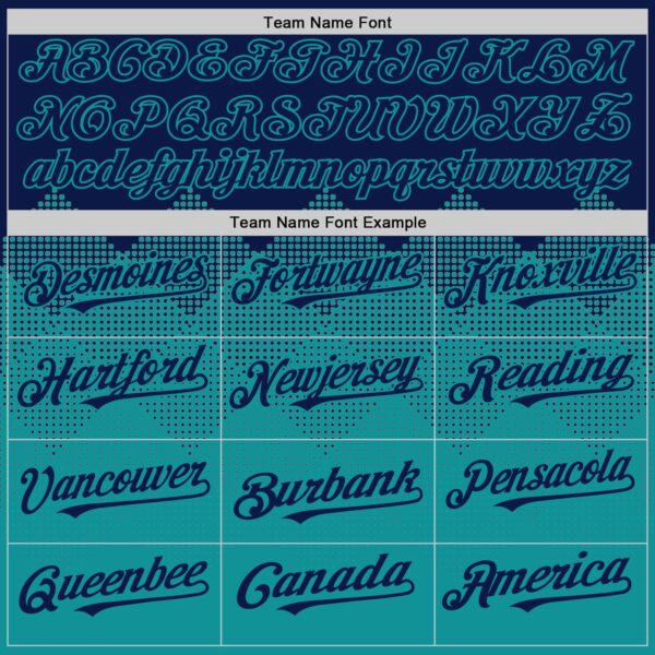 Custom Navy Teal 3D Pattern Design Gradient Square Shapes Authentic Baseball Jersey
