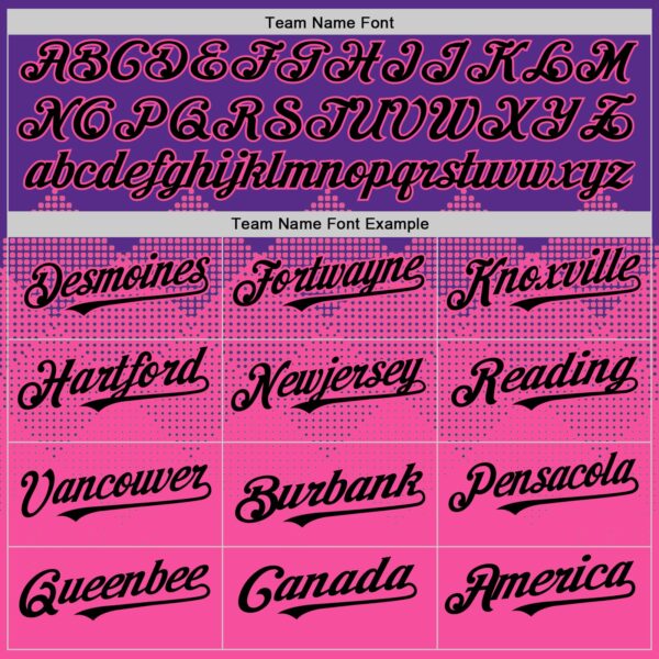 Custom Purple Black-Pink 3D Pattern Design Gradient Square Shapes Authentic Baseball Jersey