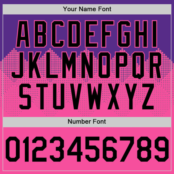 Custom Purple Black-Pink 3D Pattern Design Gradient Square Shapes Authentic Baseball Jersey