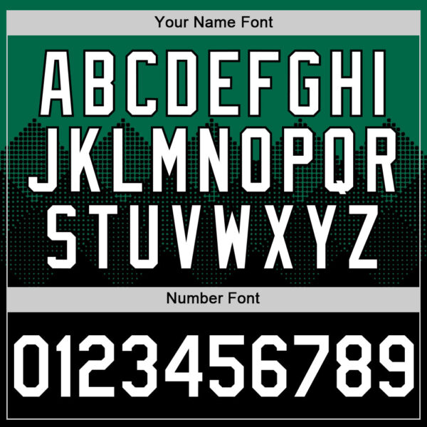 Custom Kelly Green White-Black 3D Pattern Design Gradient Square Shapes Authentic Baseball Jersey