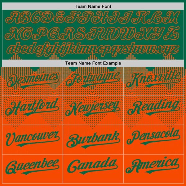 Custom Kelly Green Orange 3D Pattern Design Gradient Square Shapes Authentic Baseball Jersey