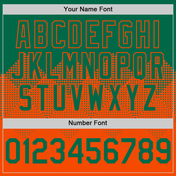 Custom Kelly Green Orange 3D Pattern Design Gradient Square Shapes Authentic Baseball Jersey