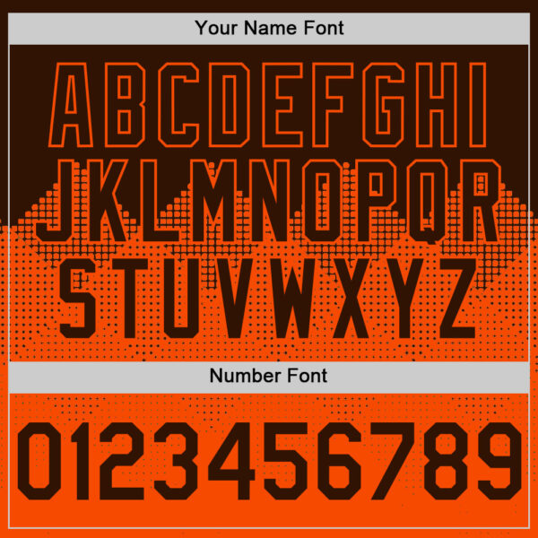 Custom Brown Orange 3D Pattern Design Gradient Square Shapes Authentic Baseball Jersey