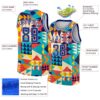 Custom Aqua Royal-White 3D Pattern Design Geometric Shapes Authentic Basketball Jersey