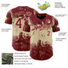 Custom Crimson City Cream 3D Pattern Design Abstract Splatter Grunge Art Authentic Baseball Jersey