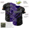 Custom Graffiti Pattern Black Purple-Gray 3D Scratch Authentic Baseball Jersey