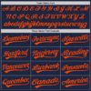 Custom Graffiti Pattern Orange-Navy 3D Scratch Authentic Baseball Jersey