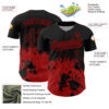 Custom Black Red 3D Pattern Design Abstract Splash Grunge Art Authentic Baseball Jersey