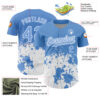 Custom Light Blue White 3D Pattern Design Abstract Splash Grunge Art Authentic Baseball Jersey