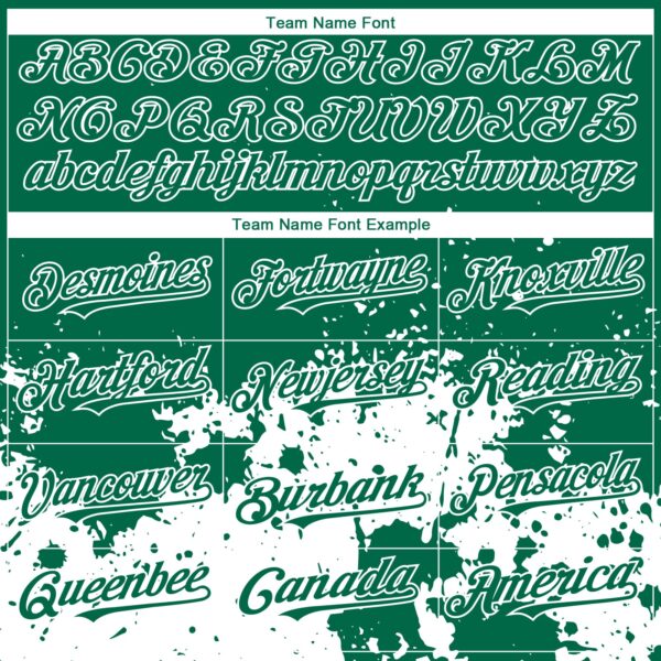 Custom Kelly Green White 3D Pattern Design Abstract Splash Grunge Art Authentic Baseball Jersey