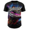 Custom Black White 3D Pattern Design Neon Crocodile Authentic Baseball Jersey