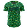 Custom Kelly Green Black 3D Pattern Design Turtle Shell Authentic Baseball Jersey