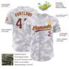 Custom White Purple-Gold 3D Pattern Design Curve Lines Authentic Baseball Jersey
