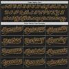 Custom Black Old Gold 3D Pattern Design Curve Lines Authentic Baseball Jersey