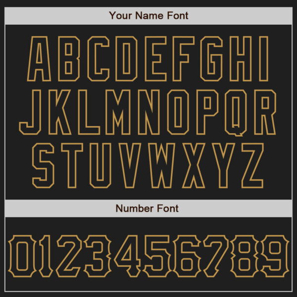 Custom Black Old Gold 3D Pattern Design Curve Lines Authentic Baseball Jersey