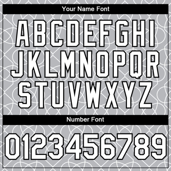Custom Gray White-Black 3D Pattern Design Arabesque Shape Authentic Baseball Jersey