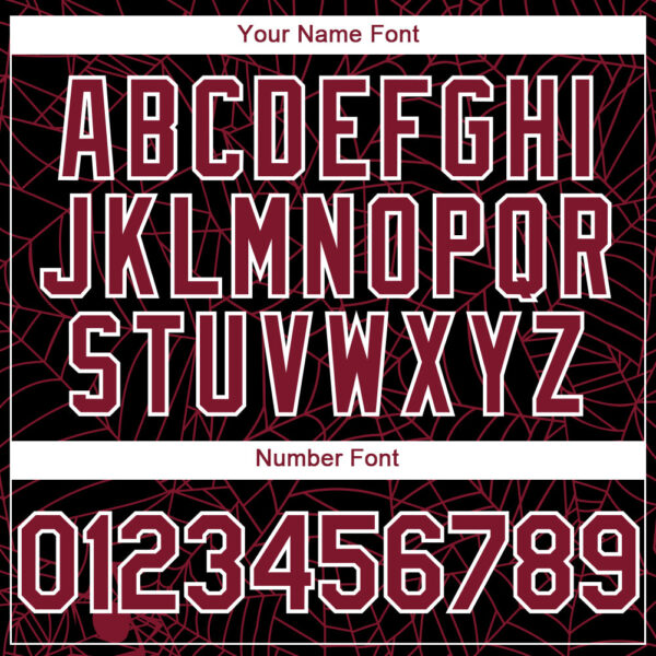 Custom Black Crimson-White 3D Pattern Design Spider Web Authentic Baseball Jersey