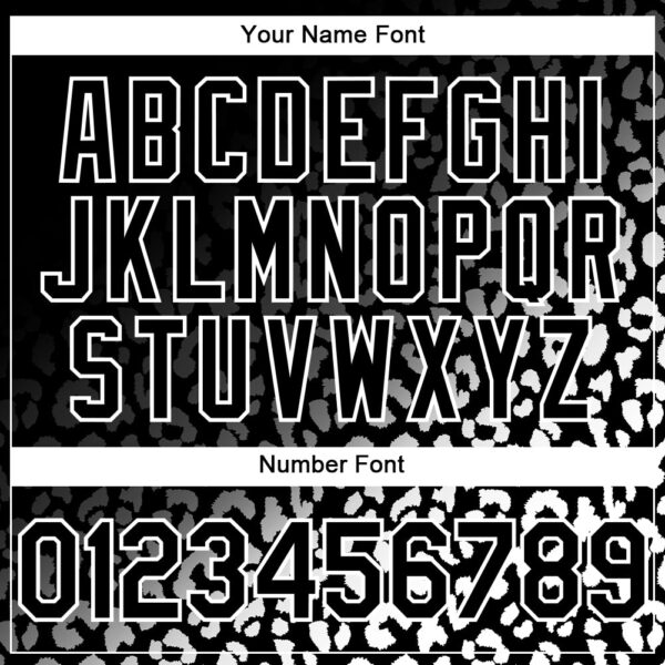 Custom Black White 3D Pattern Design Leopard Print Fade Fashion Authentic Baseball Jersey