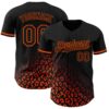 Custom Black Orange 3D Pattern Design Leopard Print Fade Fashion Authentic Baseball Jersey