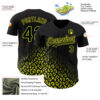 Custom Black Neon Yellow 3D Pattern Design Leopard Print Fade Fashion Authentic Baseball Jersey
