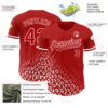Custom Red White 3D Pattern Design Leopard Print Fade Fashion Authentic Baseball Jersey