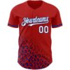 Custom Red White-Royal 3D Pattern Design Leopard Print Fade Fashion Authentic Baseball Jersey
