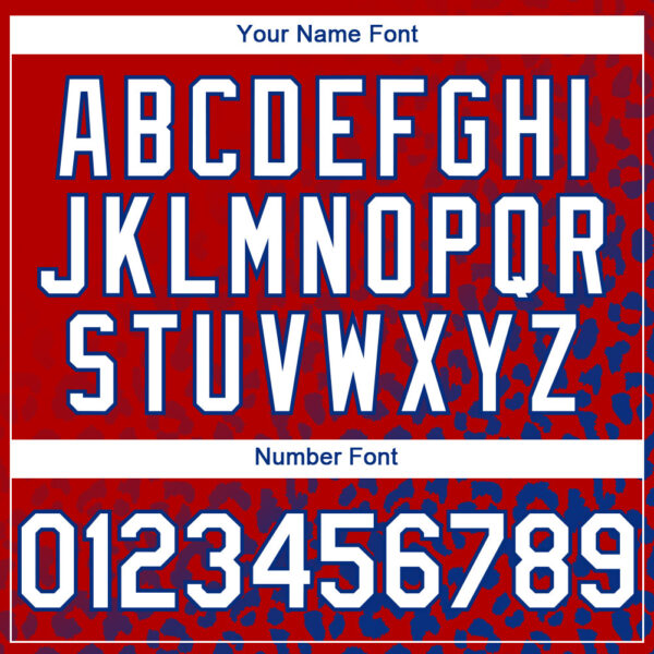 Custom Red White-Royal 3D Pattern Design Leopard Print Fade Fashion Authentic Baseball Jersey