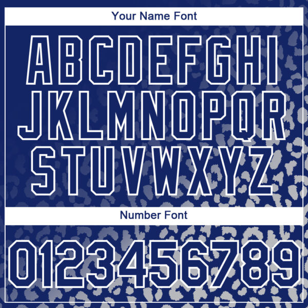 Custom Royal White 3D Pattern Design Leopard Print Fade Fashion Authentic Baseball Jersey