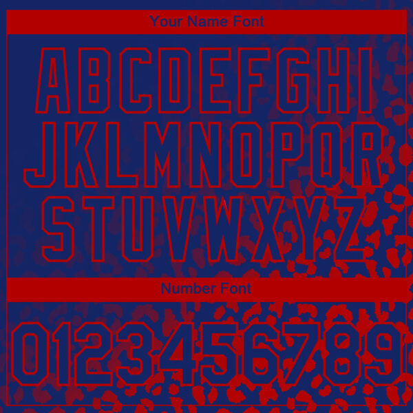 Custom Royal Red 3D Pattern Design Leopard Print Fade Fashion Authentic Baseball Jersey