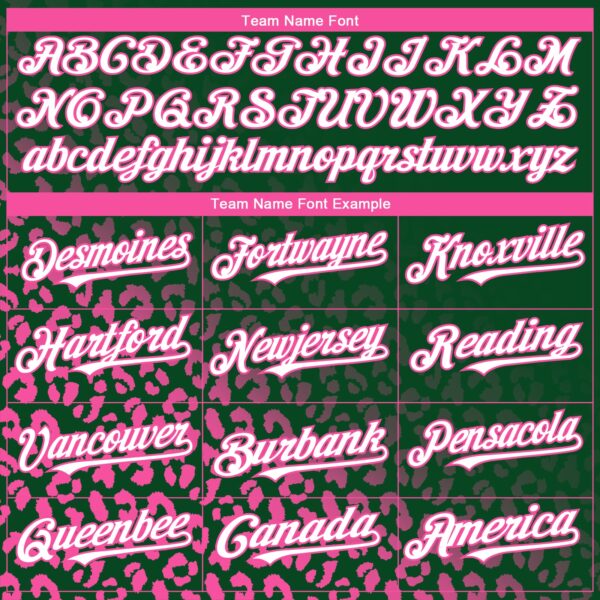Custom Green White-Pink 3D Pattern Design Leopard Print Fade Fashion Authentic Baseball Jersey