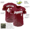 Custom Crimson White-Gray 3D Pattern Design Leopard Print Fade Fashion Authentic Baseball Jersey
