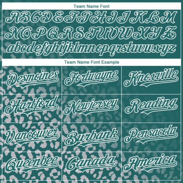 Custom Teal White 3D Pattern Design Leopard Print Fade Fashion Authentic Baseball Jersey
