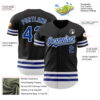 Custom Black Royal-White Line Authentic Baseball Jersey