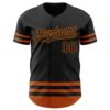 Custom Black Texas Orange Line Authentic Baseball Jersey