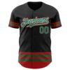 Custom Black Kelly Green-Red Line Authentic Baseball Jersey