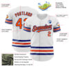 Custom White Orange-Royal Line Authentic Baseball Jersey