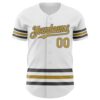 Custom White Old Gold-Steel Gray Line Authentic Baseball Jersey