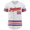 Custom White Purple-Orange Line Authentic Baseball Jersey