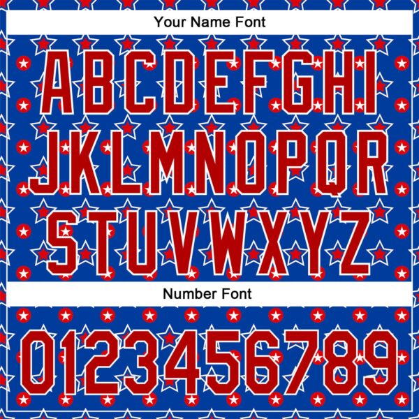 Custom Royal Red-White 3D American Flag Patriotic Authentic Baseball Jersey