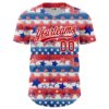 Custom White Red-Royal 3D American Flag Patriotic Authentic Baseball Jersey
