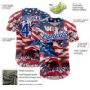 Custom Red Royal-White 3D American Flag Patriotic Authentic Baseball Jersey
