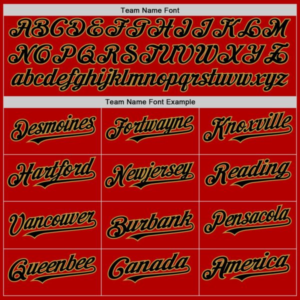 Custom Red Black-Old Gold Line Authentic Baseball Jersey