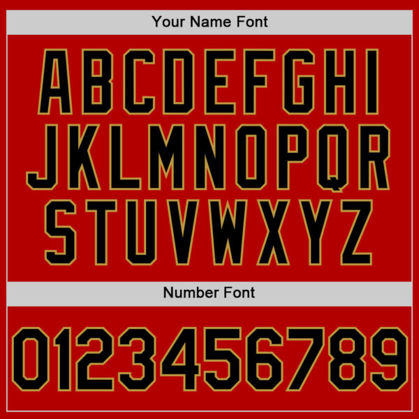 Custom Red Black-Old Gold Line Authentic Baseball Jersey