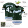Custom Green White-Light Blue Line Authentic Baseball Jersey
