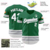 Custom Kelly Green White-Gray Line Authentic Baseball Jersey