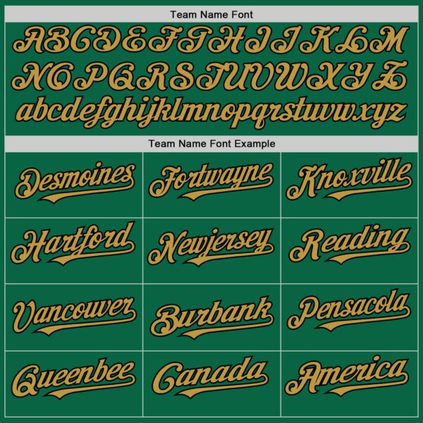 Custom Kelly Green Old Gold-Black Line Authentic Baseball Jersey