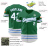 Custom Kelly Green White-Light Blue Line Authentic Baseball Jersey